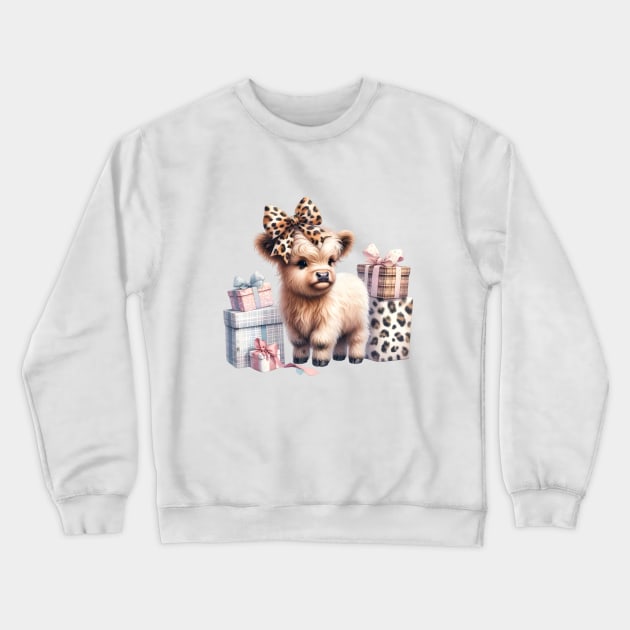 Highland Baby Cow Crewneck Sweatshirt by Ebony T-shirts